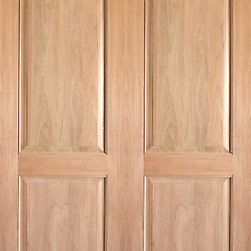 Rustic-2 Interior Tropical Hardwood 2 Panel Arch Top Panel Double Door - Interior Doors