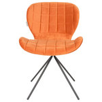 Zuiver - Orange Velvet Dining Chairs (2) | Zuiver OMG - OMG! We have yet another OMG chair for you! Upholstered in lush velvet, giving this version a most feminine and chic look. Like always, our new OMG stands for ultimate comfort and is available in a whopping number of colors. OMG! This item comes in a set of 2.