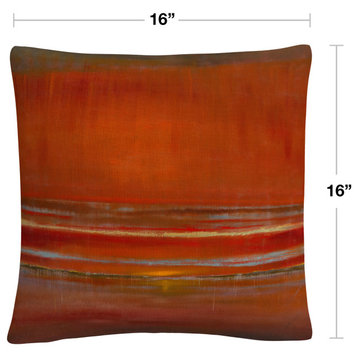 Red Horizon Abstract Bold Industrial By Masters Fine Art Decorative Throw Pillow