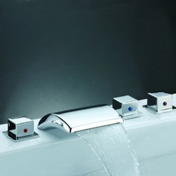 Chrome Widespread Waterfall Mixer BSY-8003 - Bathtub Faucets