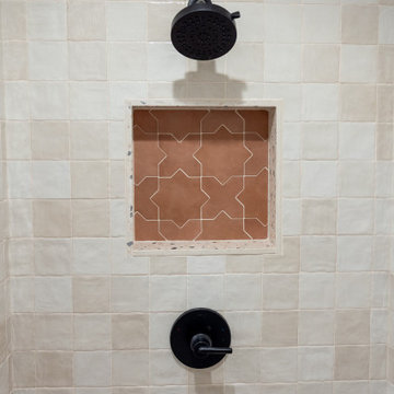 Primary & Guest Bathroom Remodel with Improved Layout and Heated Terrazzo Floors
