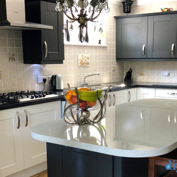 An Innova Linwood White & Carbon Shaker Kitchen - Real Customer Kitchens