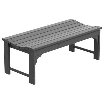 WestinTrends Plastic Picnic Bench Outdoor Dining Patio Lounge Garden Bench, Gray