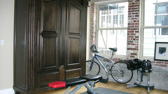 Gothic Armoire Murphy Bed in Exercise Room
