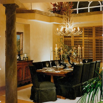 A beautiful Navajo woven rug brought the finishing touch to the dining room