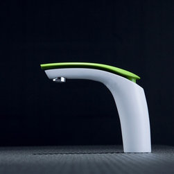 Rio Vert Bathroom Sink Faucet White Color Chrome Finished Faucet Hot Cold Water - Bathroom Sink Faucets