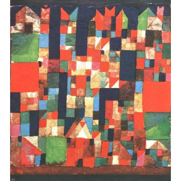 Paul Klee City Picture With Red and Green Accents Wall Decal