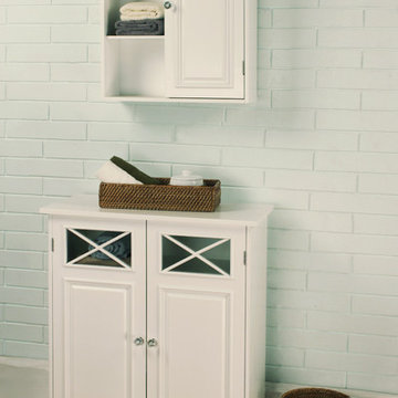 White Finish Bathroom Storage, Dawson Collection