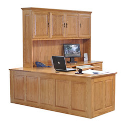 custom L shaped desk with hutch top - Home Office Furniture