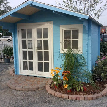 Garden shed assembly (blue)