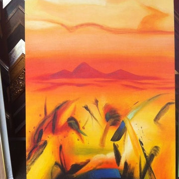 Contemporary Red Abstract Oil Painting I ArtisanMalaysia.com