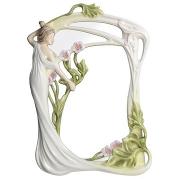 Maiden and Geranium Mirror, Home Accent, Fine Porcelain