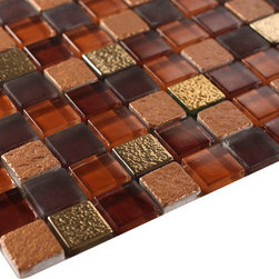 Glossy Jam Raindrop Modern Square Glass Mosaic Tiles - Home Accessories & Decor