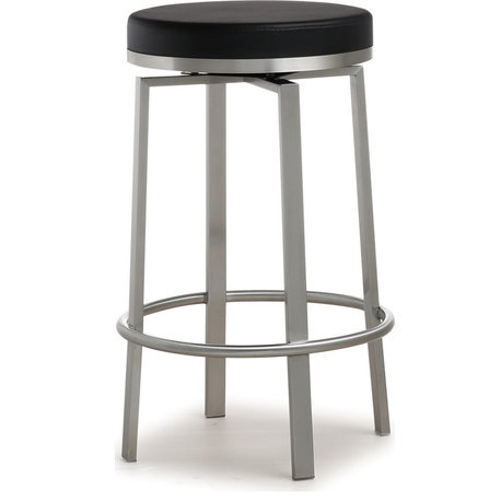 Pratt Steel Counter Stool (Set of 2), Black, Silver