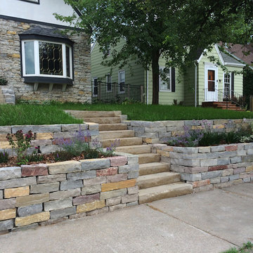 Weathered Stone Retaining Wall