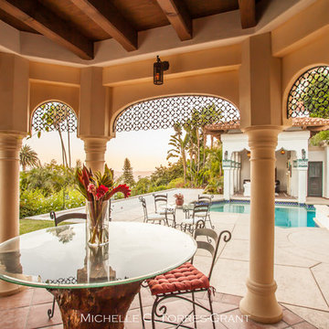 Living Room Opens to Poolside Covered Patio