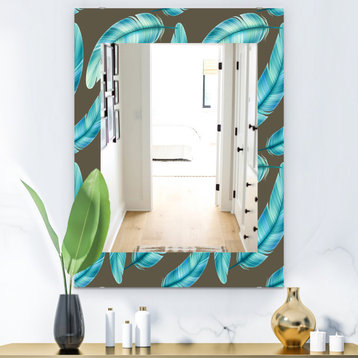 Designart Feathers 27 Midcentury Frameless Wall Mirror, 28x40