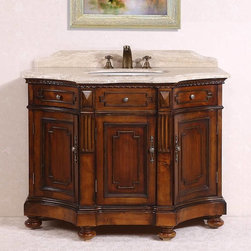 Abel Antique 48 inch Medium Brown Single Sink Bathroom Vanity - Bathroom Vanities And Sink Consoles