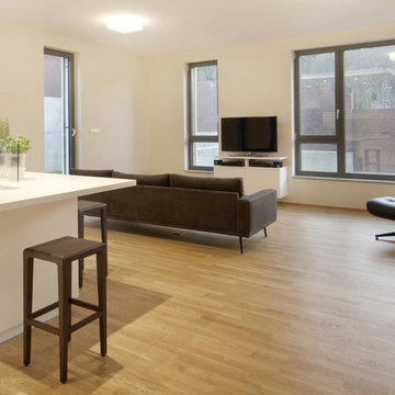 Minimalist interior with white lacquer