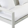 Chester 4-Piece Sofa Set, White Rattan & White Fabric, White & White