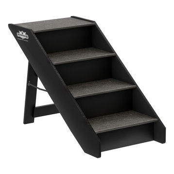 PETMAKER Folding Pet Stairs Carpeted Foldable Durable Wood 4 Steps