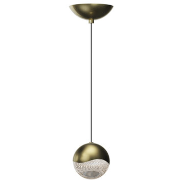 Grapes LED Pendant With Dome Canopy, Brass, Large