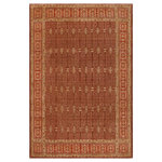 Bareens Designer Rugs - Oriental Ziegler Kayla Brown Rust Hand-Knotted Wool Rug - 8'11'' x 11'9'' - Enhance the ambiance of your home with this magnificent Persian-influenced Turkish hand-knotted rug made by skilled artisans capable of creating the most exceptional vegetable dyes and hand-spun wool. This exquisite handmade rug is a one-of-a-kind Peshawar Kafkaz, otherwise identified as Chobi, Chobi Peshawar, Oushak, or Ziegler rug. These handmade rugs are crafted in Pakistan utilizing superior-quality wool imported from Australia, New Zealand, and Korea in two types of weaves: the Persian weave and the Mori weave. This rug is meticulously crafted by hand using the finest natural vegetable dyes extracted from local plants. The artisans use a blend of hand-spun local and fine merino wool, resulting in a rug with a compelling texture, higher lanolin content, and longer staple. The artisans occasionally incorporate natural or artificial silk into the pile to enhance specific motifs. The finished product is an awe-inspiring execution of flawless design and an understated palette that exudes elegance.