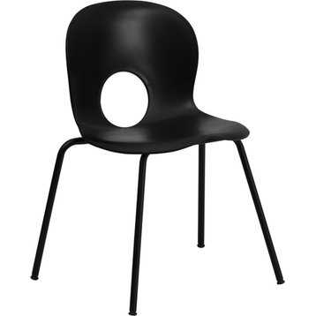 Hercules Series 770 Lb. Capacity Designer Black Plastic Stack Chair