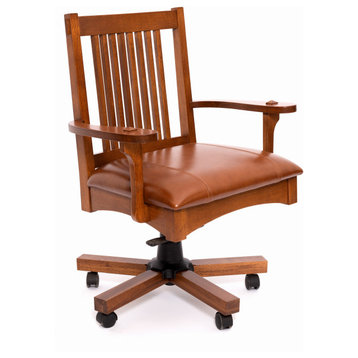 Crafters and Weavers Arts and Crafts Mission Oak Office Chair