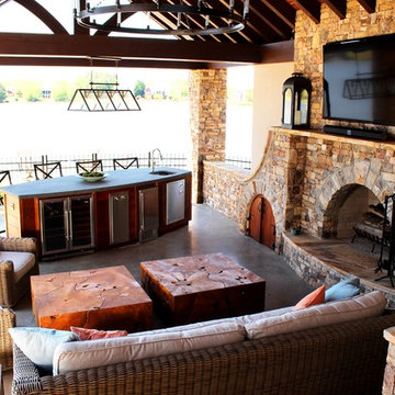 White pool house