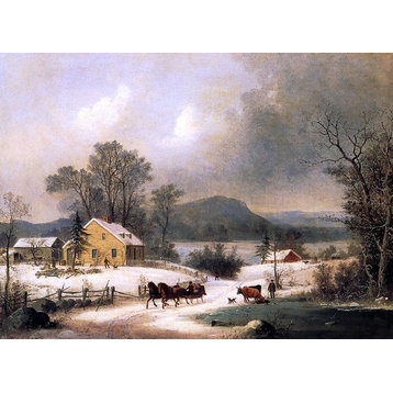 George Henry Durrie A Sleigh Ride in the Snow Wall Decal