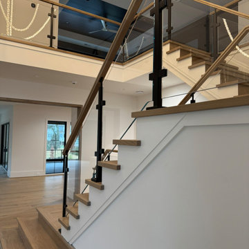 Project #132 | White Oak Staircase with Glass Balustrade
