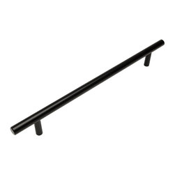 Cosmas - Cosmas 404-224FB Flat Black Slim Line Euro Style Cabinet Pull, Set of 10 - Cabinet And Drawer Handle Pulls