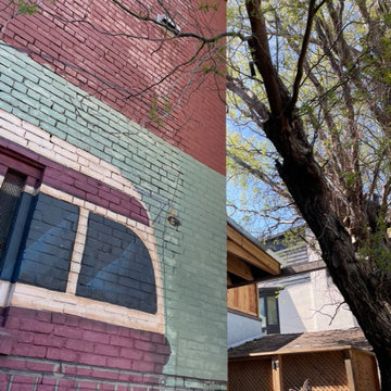 Store front masonry brick repair and paint