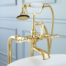 FREESTANDING TELEPHONE TUB FAUCET, SUPPLIES, VALVES AND DRAIN - LEVER HANDLES - Bathtub Faucets