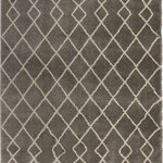 Nourison - Nourison Geometric Shag 5'3" x 7'3" Silver Shag Indoor Area Rug - With hand-drawn linear tribal patterns interlacing across a thick, silver grey shag pile, this Geometric Shag Collection rug brings you all the comfort and exotic flavor of an authentic Moroccan shag rug. With plush easy-care fibers, this rug will bring an affordable touch of warmth and texture to any room, blending with a range of interior decor styles.