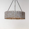 22.1 in. Wood Shaded Chandelier With 3 Light