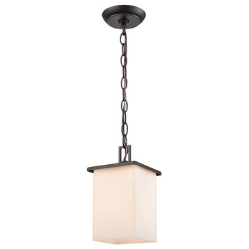 Thomas Lighting Broad Street 1-Light Exterior Pendant, Textured Black, EN110146