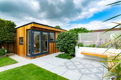 Small modern back garden in Sussex.
