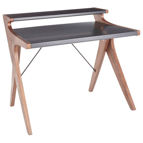 Archer Contemporary Desk, Grey Wood