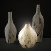 14222 White & Black Drizzled Glaze Ceramic Round Vase
