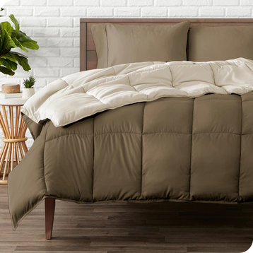 Bare Home Reversible Down Alternative Comforter, Taupe / Sand, Full/Queen