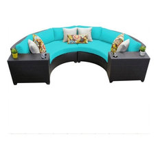 TK Classics Barbados 4 Piece Patio Wicker Sofa Set 04c in Aruba