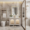 Beveled Bathroom LED Mirror Framed, Backlit and Front Light, Gold, 28"x36"