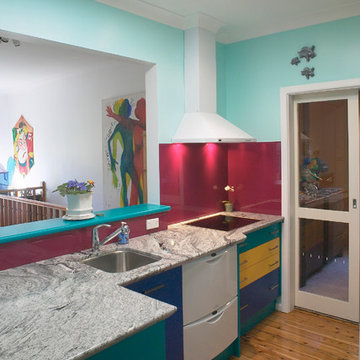 Unique and colorful Kitchen with Granite bench tops