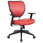 Office Star Products - Antimicrobial Task Chair With Adjustable Arms and Nylon Base, Dillon Lipstick - Sometimes simple is better and the 5500 basic design is an excellent example of simplicity at its best. It has an open grid back that conforms to your back for passive ergonomic support. Also features 2-to-1 synchro tilt, pneumatic seat height adjustment and angled adjustable arms. GreenGuard Indoor Air Quality Certified.