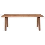 Moe's Home Collection - Malibu Dining Table Walnut - The sky is always blue with the Malibu Dining Table. Made from smooth walnut wood with a matt lacquer finish, this dining table will leave you feeling cool and composed. Features a minimal design with a rectangular table top and four legs because less is more.