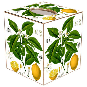 Vintage Lemons Botanical Print Handmade Tissue Box Cover