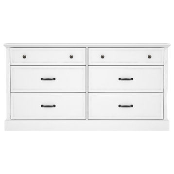 Xylon 6-Drawer Dresser, 31.1"x58.74"x15.7", White