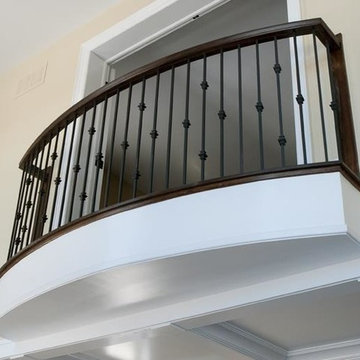 Wooden Stairs with Steel Balusters